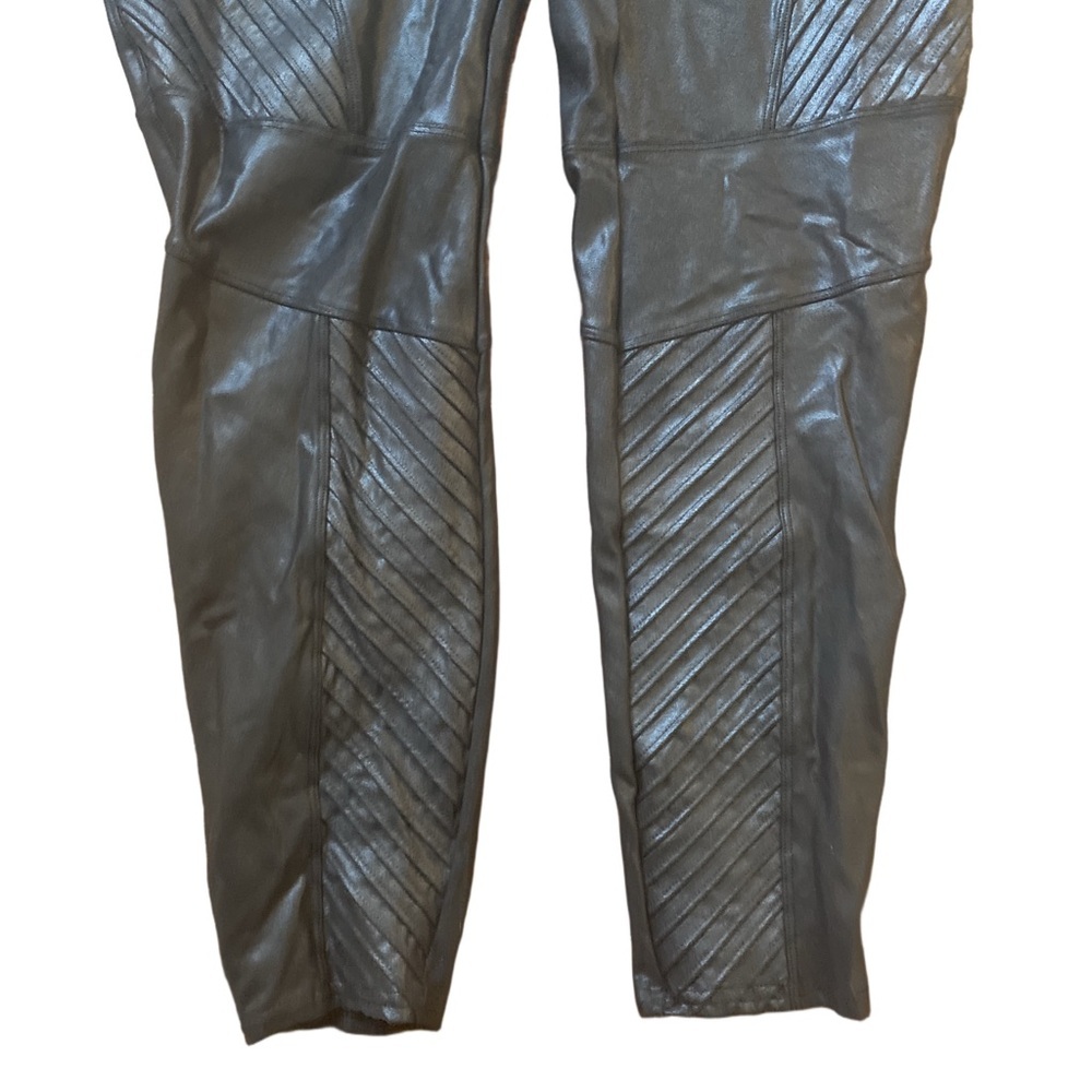 SPANX Faux Leather Moto Leggings Women’s Size 2X Black High Rise Shaping Pants - Picture 2 of 8